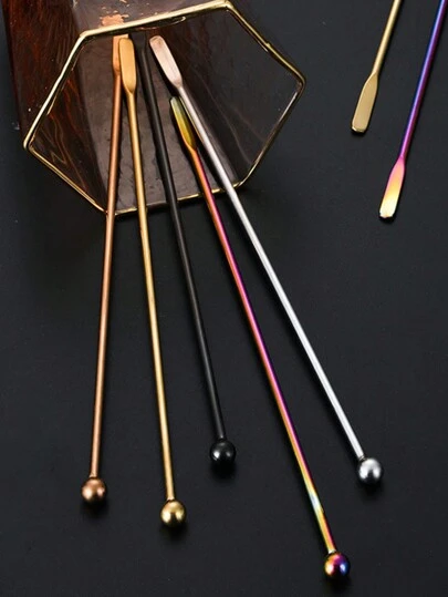 1 件不锈钢加长调酒师鸡尾酒搅拌器酒吧工具，圆形鸡尾酒饮料咖啡奶茶果汁搅拌器，情人节礼物，派对，生日装饰