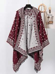 1pc Star Embroidered Shawl Cape Scarf For Dress - Multicolor - View 2