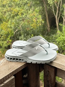 Kenner Rakka Men's Casual Flip Flops Basic Everyday Stylish - Verde/Cinza - Ver 2