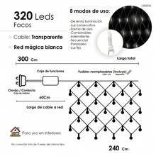 Importadora La Merced Christmas LED Light Network 320 LED Lights White Light 3 Meters 8 Functions - US A Type Plug(110-127V) - View 2