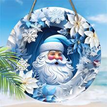 Décoration murale de Gnome de Noël - Plaque murale en faux bois de style classique pour la maison, la cuisine, le jardin, le patio, la décoration intérieure et extérieure - Thème de couronne de Joyeux Noël en anglais à usage multiple, meilleur cadeau