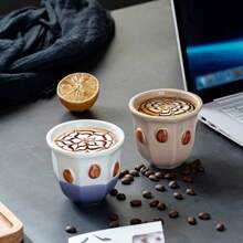 1个170ML陶瓷手握拿铁艺术咖啡杯，原创设计 - 彩色 - 查看 8