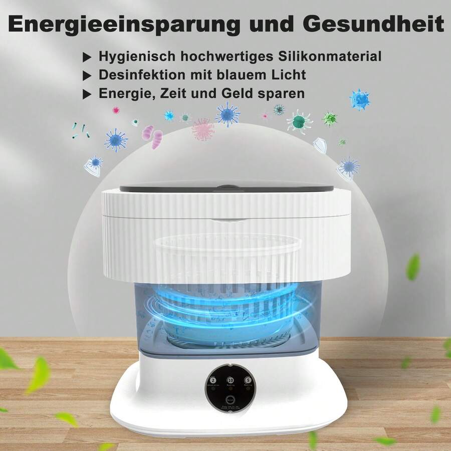 Foldable Mini Washing Machine. 11L 2 In 1 Capacity Portable Mobile