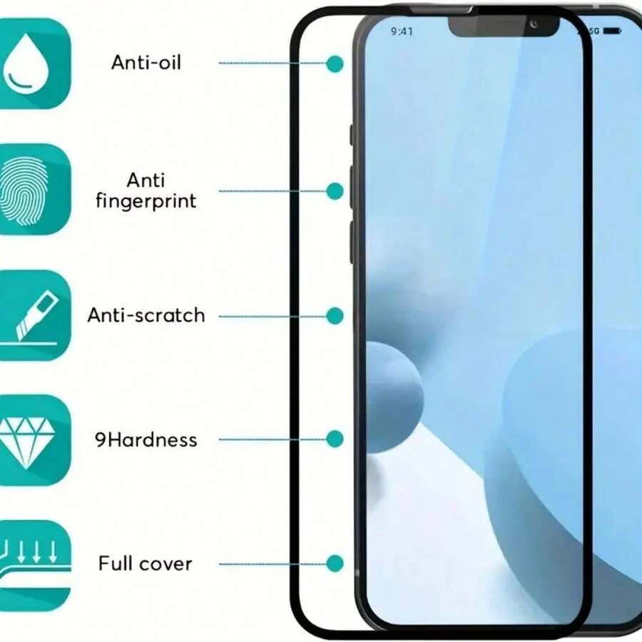 1 miếng kính cường lực toàn màn hình độ nét cao bằng thép cho Apple IPhone 15/14 Pro Max - Trong sáng - Xem 1