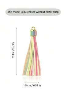 1pc New Fashionable Personalized Leather Tassel Metal Bag Charm Keychain, Suitable For Daily Wear, Bag Accessory, Car Key Chain Decor, Suitable As Gift For Family, Friends, Classmates, Couples, Birthday, Teachers, Souvenir - Multicolor - View 12