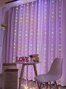 3x3 Mts Decorative Curtains 300 LED Light Series With 8 Modes USB Control - Multicolor - View 7