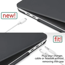 Transparente Schutzhülle kompatibel mit MacBook, robuste Schutzhülle aus Kunststoff für MacBook Air Pro (Schwarz)
