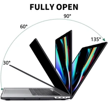 Transparente Schutzhülle kompatibel mit MacBook, robuste Schutzhülle aus Kunststoff für MacBook Air Pro (Schwarz)