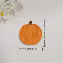 1 件手工钩编花朵和南瓜形杯垫，优雅家居派对装饰杯垫，隔热咖啡杯垫，桌面配件 - 彩色 - 查看 4