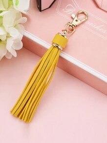 1pc New Fashionable Personalized Leather Tassel Metal Bag Charm Keychain, Suitable For Daily Wear, Bag Accessory, Car Key Chain Decor, Suitable As Gift For Family, Friends, Classmates, Couples, Birthday, Teachers, Souvenir - Multicolor - View 18