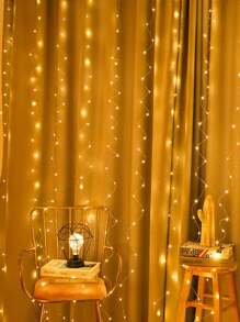 3x3 Mts Decorative Curtains 300 LED Light Series With 8 Modes USB Control - Yellow - View 4