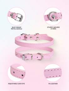 1 件 PU 皮革宠物狗项圈，柔软舒适可调节，适合猫和狗 - 紫羅蘭色 - 查看 2