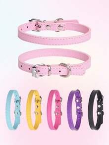 1 件 PU 皮革宠物狗项圈，柔软舒适可调节，适合猫和狗 - 紫羅蘭色 - 查看 7