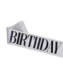 1pc-Dây đeo trang trí tiệc sinh nhật, ruy băng, dây đeo tiệc - Bạc - Xem 3