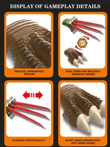 1pc Đồ chơi móng vuốt khủng long có thể thu vào/ móng vuốt sói Dao trọng lực kéo dài thực tế Đồ chơi sáng tạo - Nhiều màu - Xem 4
