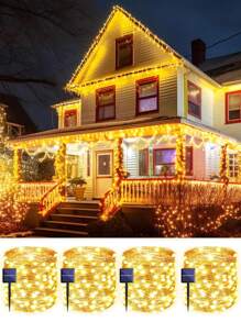 1 件 LED 太阳能灯串，户外花园装饰灯，防水铜线，适用于圣诞派对婚礼装饰，圣诞装饰户外圣诞灯卧室装饰派对装饰节日圣诞礼物感恩节圣诞树装饰饰品圣诞装饰圣诞节装饰圣诞树礼物装饰感恩节婚礼秋季装饰生日装饰礼品室内户外花园节日装饰万圣节装饰墙面装饰万圣节饰品 - 暖光 - 查看 2