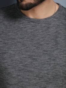 Men's Cotton Shirt With Elastane - 深灰色 - 查看 6