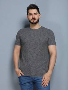 Men's Cotton Shirt With Elastane - 深灰色 - 查看 2