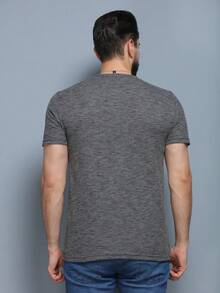 Men's Cotton Shirt With Elastane - 深灰色 - 查看 4