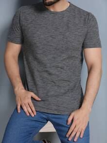 Men's Cotton Shirt With Elastane - 深灰色 - 查看 5