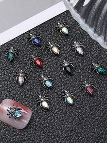 10/20 件万圣节指甲饰品蜘蛛用于指甲设计 - 哥特式复古合金指甲钉配件用于丙烯酸指甲的指甲首饰 - 朋克风格小蜘蛛饰品用于工艺品 DIY - 彩色 - 查看 1