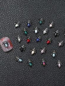 10/20 件万圣节指甲饰品蜘蛛用于指甲设计 - 哥特式复古合金指甲钉配件用于丙烯酸指甲的指甲首饰 - 朋克风格小蜘蛛饰品用于工艺品 DIY - 彩色 - 查看 3