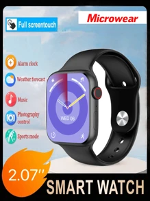 Microwear Smart Watch For Men Women Compatible With IPhone Android Phone 2.07 Inch Full Touch Screen IP68 Waterproof Bluetooh Fitness Tracker Heart Rate / Sleep Monitor