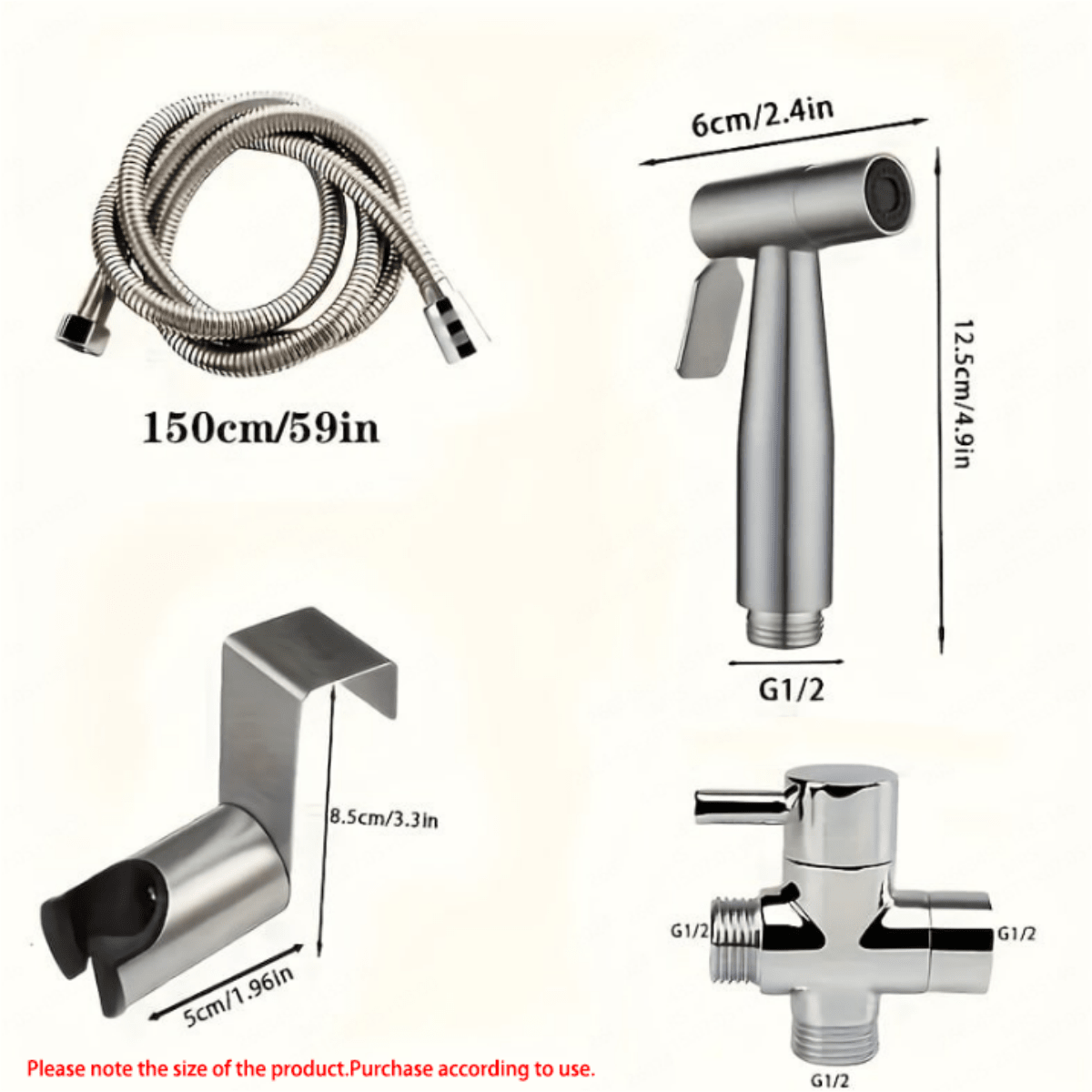 1pc Ultimate Toilet Cleaning Set Stainless Steel Spray Gun With