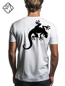 CamisetaUnissex Camisa Salamandra Casual Letra Carta Camisa Premium 100% Algodão - Branco - Visão 2