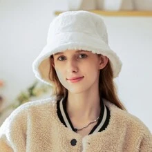 1 chiếc mũ xô lông trơn màu thời trang dành cho nữ, thích hợp cho trang phục ấm áp hàng ngày vào mùa thu/đông cho lễ Halloween - Nhiều màu - Xem 11