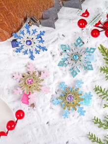 Trâm cài áo hình bông tuyết đính đá Rhinestone trâm cài áo tiệc hoa Giáng sinh năm mới quà tặng cho nam giới - Nhiều màu - Xem 1