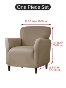 1pc Solid Color Waterproof Armrest Sofa Cover, Elastic All-Inclusive Home Sofa Dustproof Cover