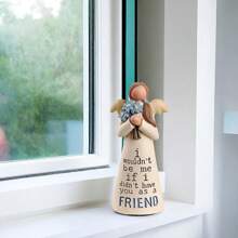 1 bức tượng và tác phẩm điêu khắc tình bạn bằng nhựa, quà tặng kỷ niệm, thiên thần hộ mệnh, đồ thủ công truyền cảm hứng vẽ tay, đồ trang trí bàn làm việc tại nhà, truyền cảm hứng cho mọi kích cỡ - Nhiều màu - Xem 8