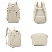 1990s 瑞安航空機艙背包 40x20x25 公分（20 公升）|飛機防水旅行背包 |耐用手提行李|適合健行、上學和工作的背包 |黑色/海軍藍/灰色/粉紅色 - 米色 - 查看 5