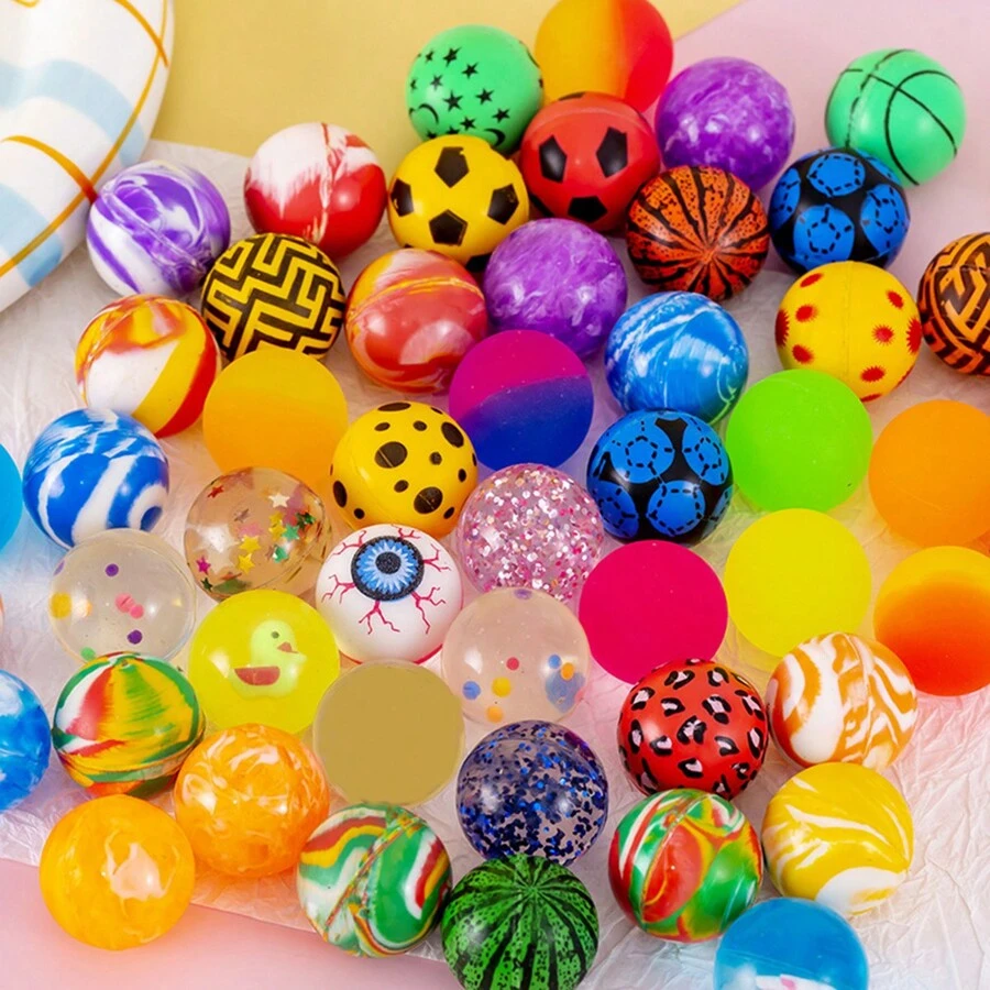 10 pezzi di palline rimbalzine colorate assortite, giocattoli a sfera elastici, per feste (la categoria di prodotti è diversificata e l'immagine mostra solo una parte, ci sono più stili nascosti) - Multicolore - Visualizzare 1