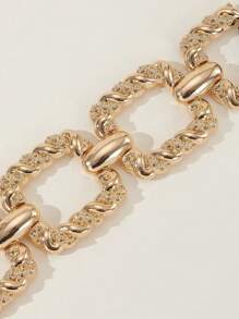 2024 Fashion New Women's Metal Thick Chain Belt Wide Elastic Belt With Coat Sweater Skirt Decorative - 金色 - 查看 4
