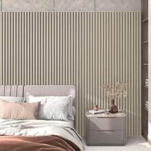 2 Pieces Acoustic Panels Set 3D Wall Cladding Wall Panels Made Of Real Wood Veneer Acoustic Panels Slatted Wall Wood Panels Wood Panels Acoustic Felt - 木質色 - 查看 1