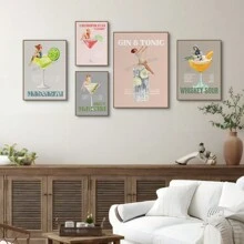 HALFLEMART 1 tấm áp phích cocktail cổ điển, rượu whisky mojito, trang trí phòng khách, không có khung - Nhiều màu - Xem 5