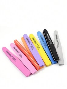 NailShine 10 件装菱形可洗可消毒专业指甲锉，100/180 粒度，颜色随机 - 彩色 - 查看 5