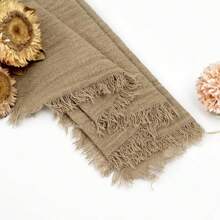 24pcs Fringed Plain Chiffon Soft Napkins, 32*32cm/12.6*12.6inch, Western Dinner Table Cloth Fabric Decoration, Luncheon Cloth, Coaster, Photoshoot, Hotel Dinner, Dish Towel, Kitchen Solid-Color Towels, Tea Pot Tea Towel