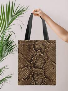 1 Stück Damen Umhängetasche mit Tierfell-Textur Muster, großes Fassungsvermögen Polyester Segeltuch Handtasche, modische Lässig Umhängetasche, geeignet für täglichen Weg, Supermarkt Einkaufen, Studentenrucksack usw. Tolles Geschenk für die Familie