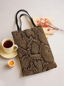 1 Stück Damen Umhängetasche mit Tierfell-Textur Muster, großes Fassungsvermögen Polyester Segeltuch Handtasche, modische Lässig Umhängetasche, geeignet für täglichen Weg, Supermarkt Einkaufen, Studentenrucksack usw. Tolles Geschenk für die Familie