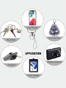 1 件可爱卡通猫戴太阳镜手机挂绳长丝带证书挂绳颈钥匙卡夹挂绳汽车配件包饰学院哥特 Y2k 包配件挂绳带身份证夹汽车配件包饰 - 彩色 - 查看 2