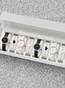 Set de 8 relojes de cuarzo casuales de moda con esfera numérica y pulsera con forma de corazón para mujeres, regalo de San Valentín