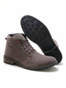 Men's Booties Comfortable Boot + Belt Wallet Gift - Xám - Xem 3