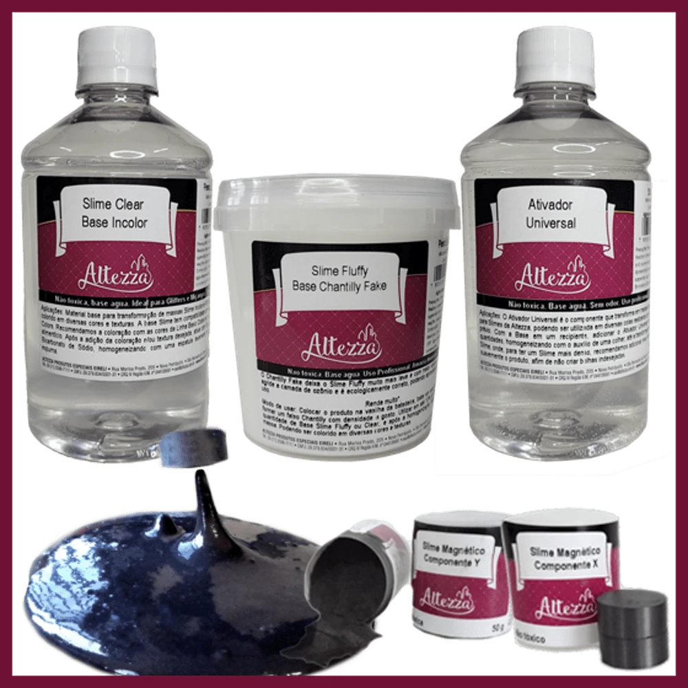 Kit Transparent Glue 500g + Activator For Universal Slime 500ml + Fluffy Chantilly 400g Altezza Altezza - Super Premium Complete Slime - Creative DIY Slimes Factory - Complete Slime Kit - Making Slimes - Offer - Special Promotion - 套件 + 磁性 X 和 Y - 查看 1