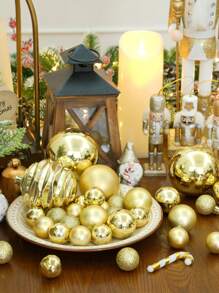 24 件金色圣诞球装饰物 - 防碎节日圣诞树装饰物，适用于婚礼、派对、节日（1.18/1.57/1.97/2.36 英寸） - 金色 - 查看 8