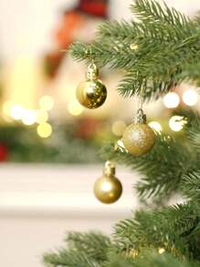 24 件金色圣诞球装饰物 - 防碎节日圣诞树装饰物，适用于婚礼、派对、节日（1.18/1.57/1.97/2.36 英寸） - 金色 - 查看 9