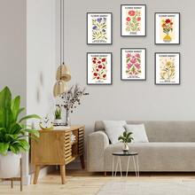 6 bức tranh tường chợ hoa Canvas in tường trang trí hoa tường cổ điển hình ảnh hoa đầy màu sắc nghệ thuật in tường áp phích cổ điển cho phòng thẩm mỹ Boho trang trí phòng ngủ không có khung - Nhiều màu - Xem 5