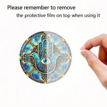 1pc Hamsa Hand Acrylic Suncatcher, Suitable For Window, Anti-Evil Pendant, Meditation Home Decor, Porch, Room, Housewarming Gift